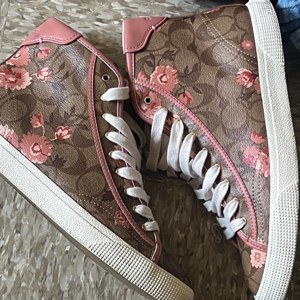 Coach Floral Sneakers - Pink and Brown